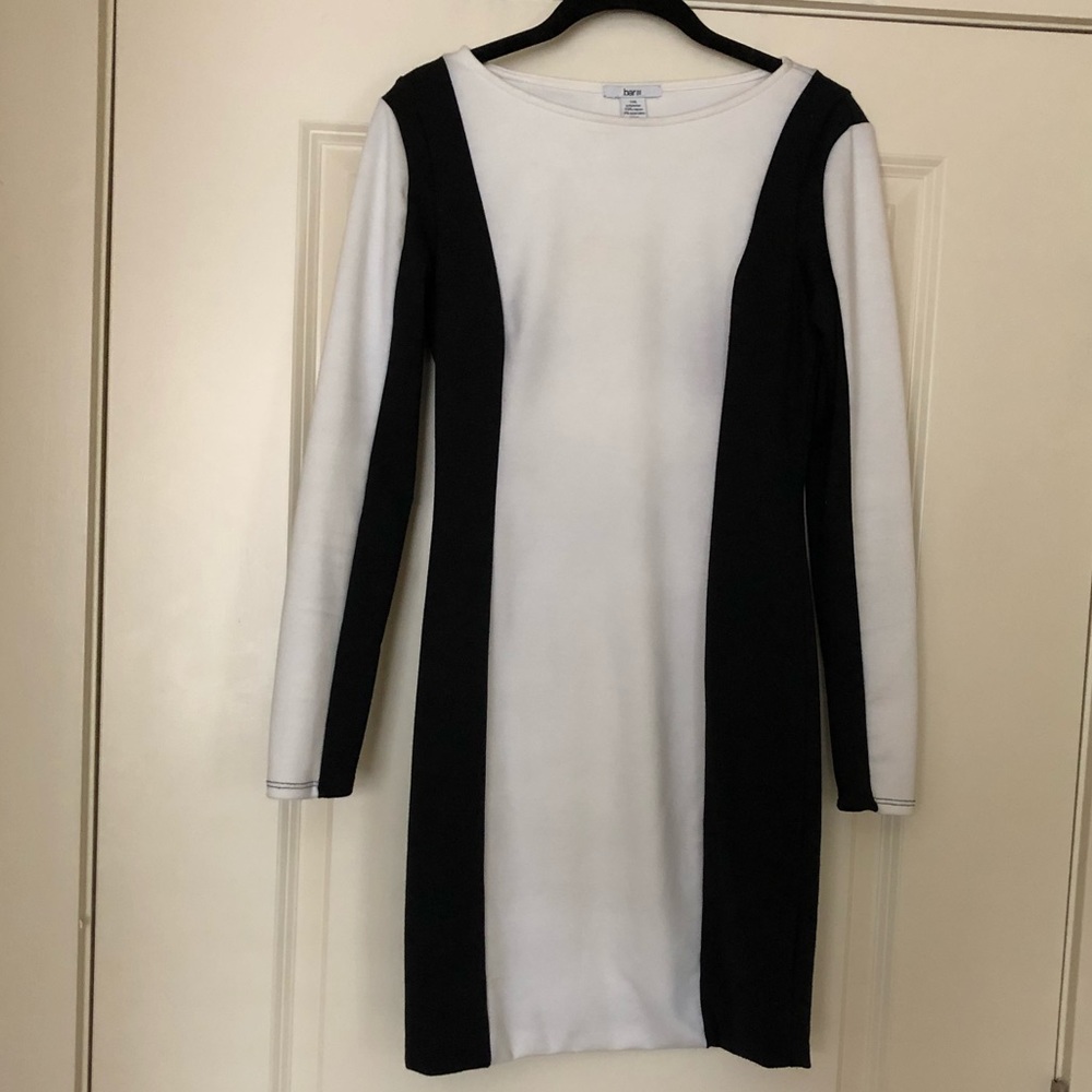 Black and white fitted dress